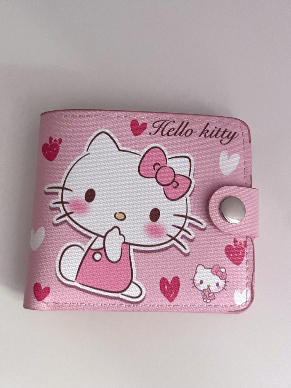 Hello Kitty Pink Kids Wallet - Cute Heart Design